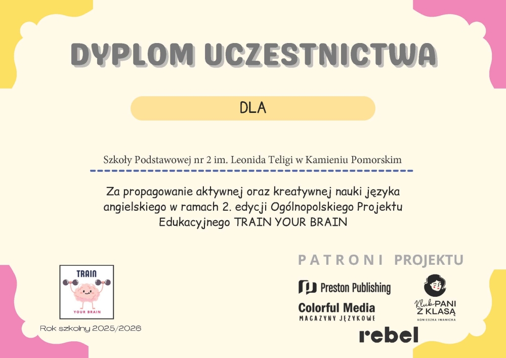 Angielski z pomysłem! Projekt "Train your brain" w naszej szkole.